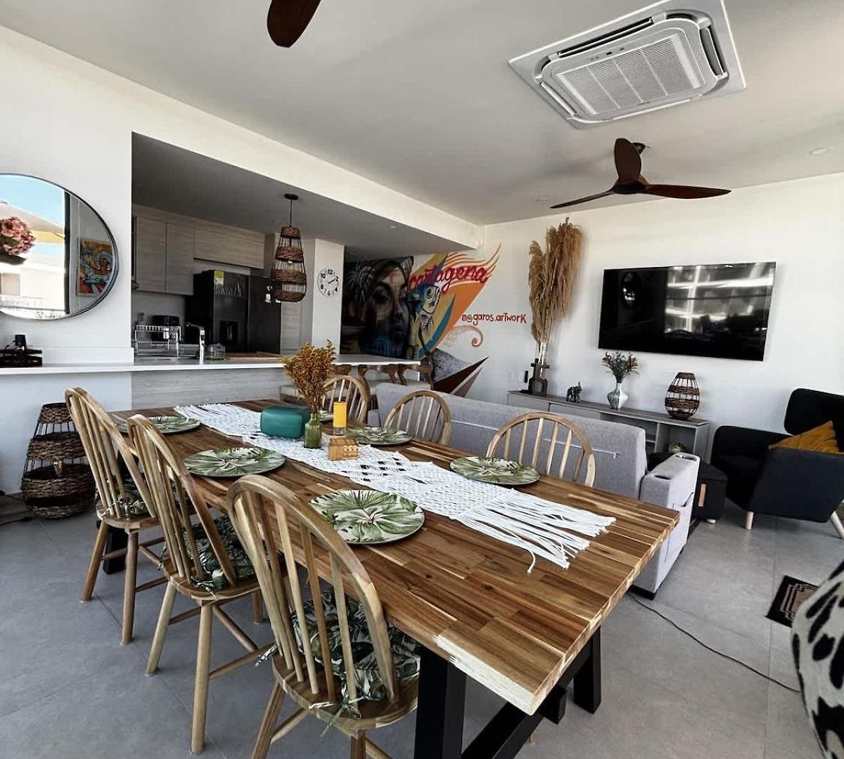 Apartamento Beachfront Penthouse Spacious, Gym, Pool, 6ppl Cartagena